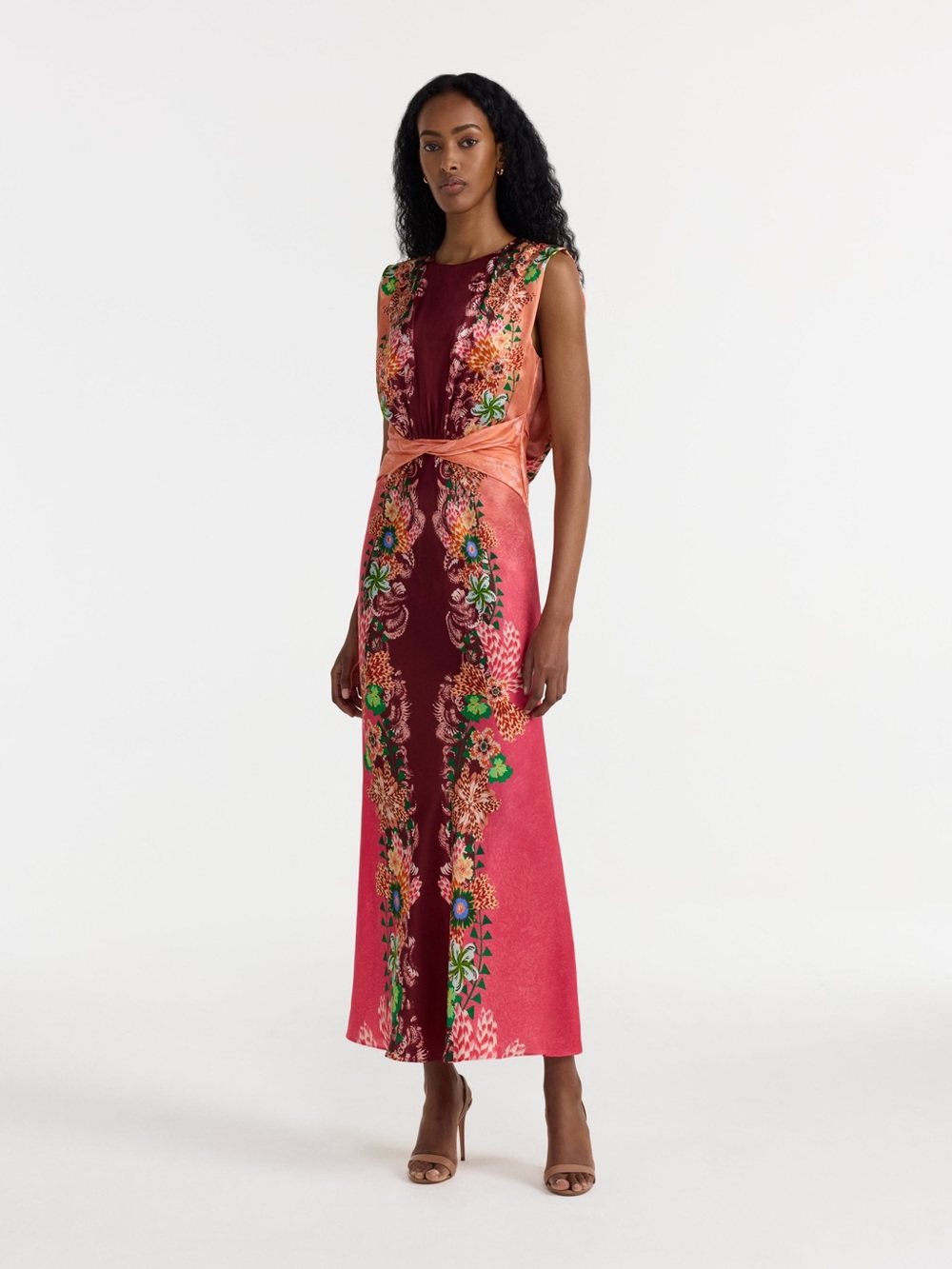 New Saloni Gewn Dress In Fiori Border Size M - Picture 4 of 9
